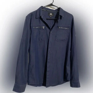 Rock & Revival Men’s long sleeved Navy Blue Button Down Shirt  Size Medium